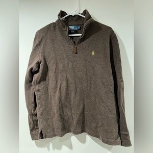 Brown Small Polo by Ralph Lauren Quarter Zip Up Sweater